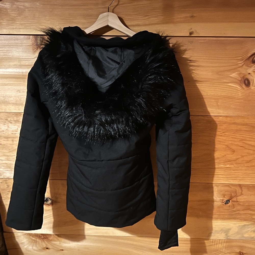ASOS 4505 ski belted jacket with faux fur hood